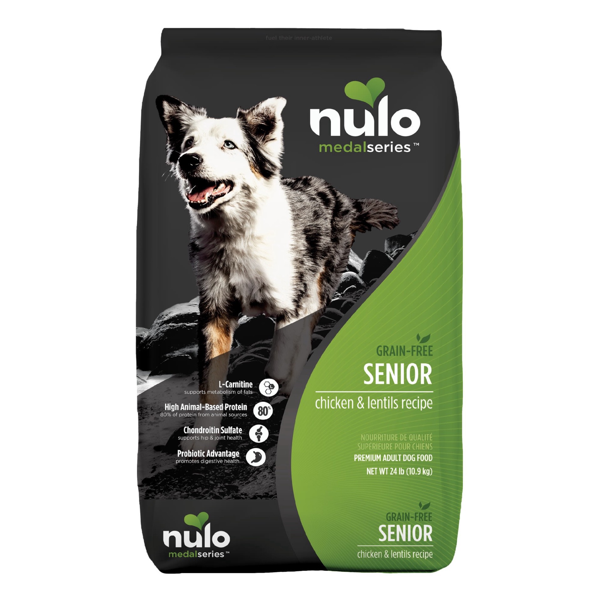 slide 1 of 1, Nulo MedalSeries Grain-Free Chicken & Lentils Senior Dry Dog Food, 24 lb