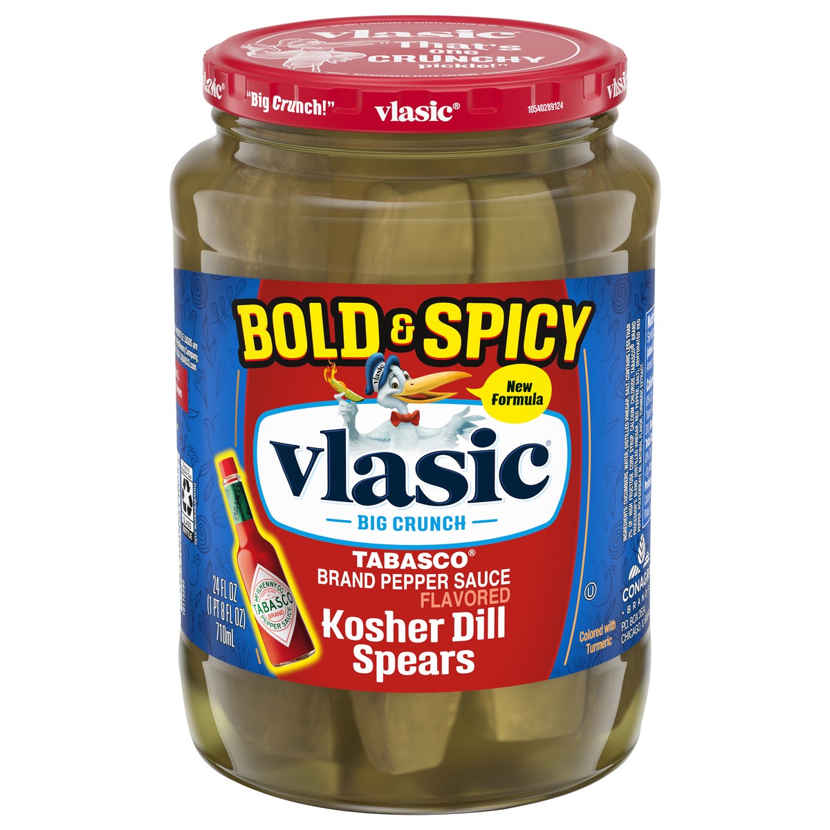 slide 1 of 5, Vlasic Bold & Spicy Tabasco Brand Pepper Sauce Flavored Pickles 24 fl oz, 24 fl oz