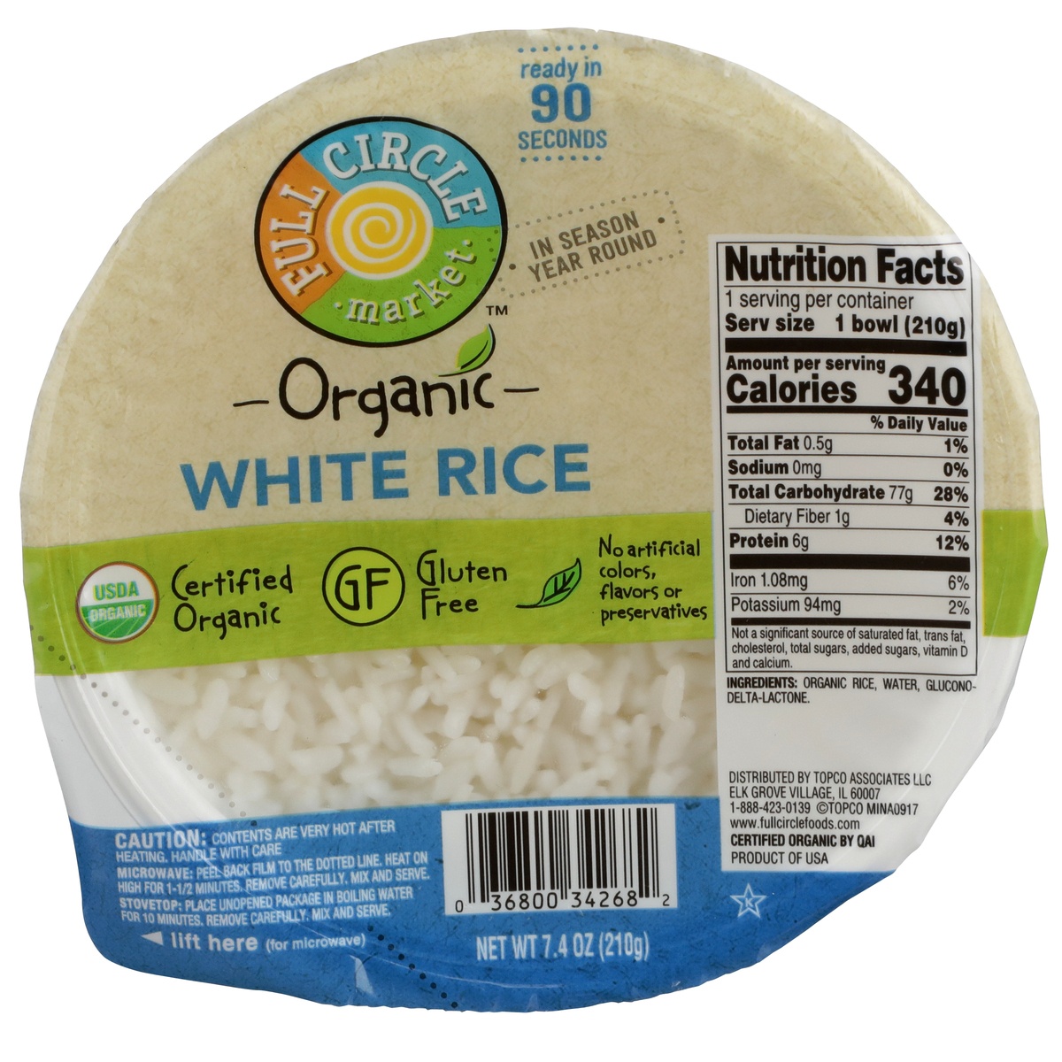 slide 1 of 1, Full Circle Market White Rice, 7.4 oz