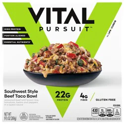 Vital Pursuit Southwest Style Beef Taco Bowl, High Protein, GLP-1 Friendly, Frozen Meal