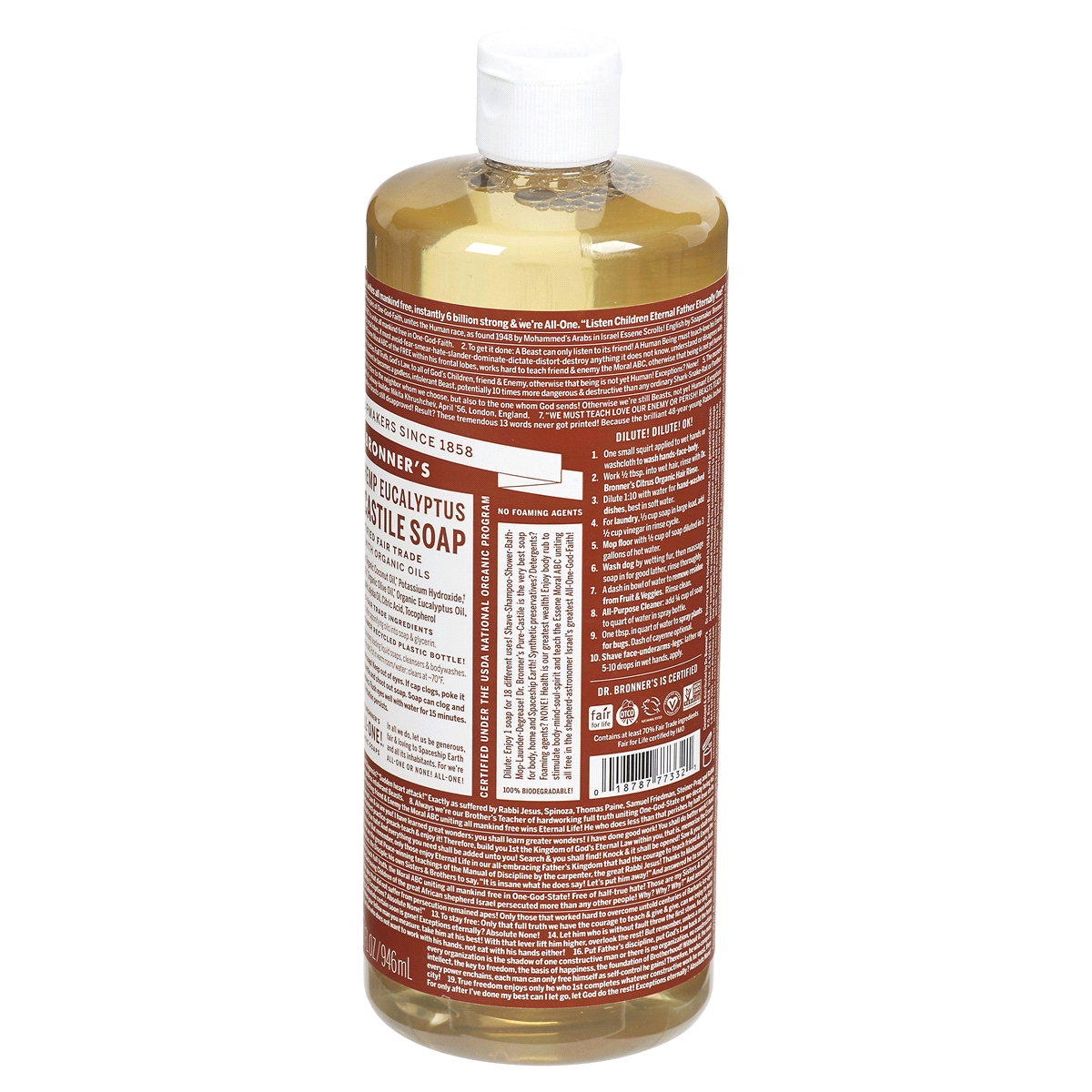 slide 11 of 13, Dr. Bronner's Castile Liq Soap Eucaly Org 32Oz, 32 fl oz