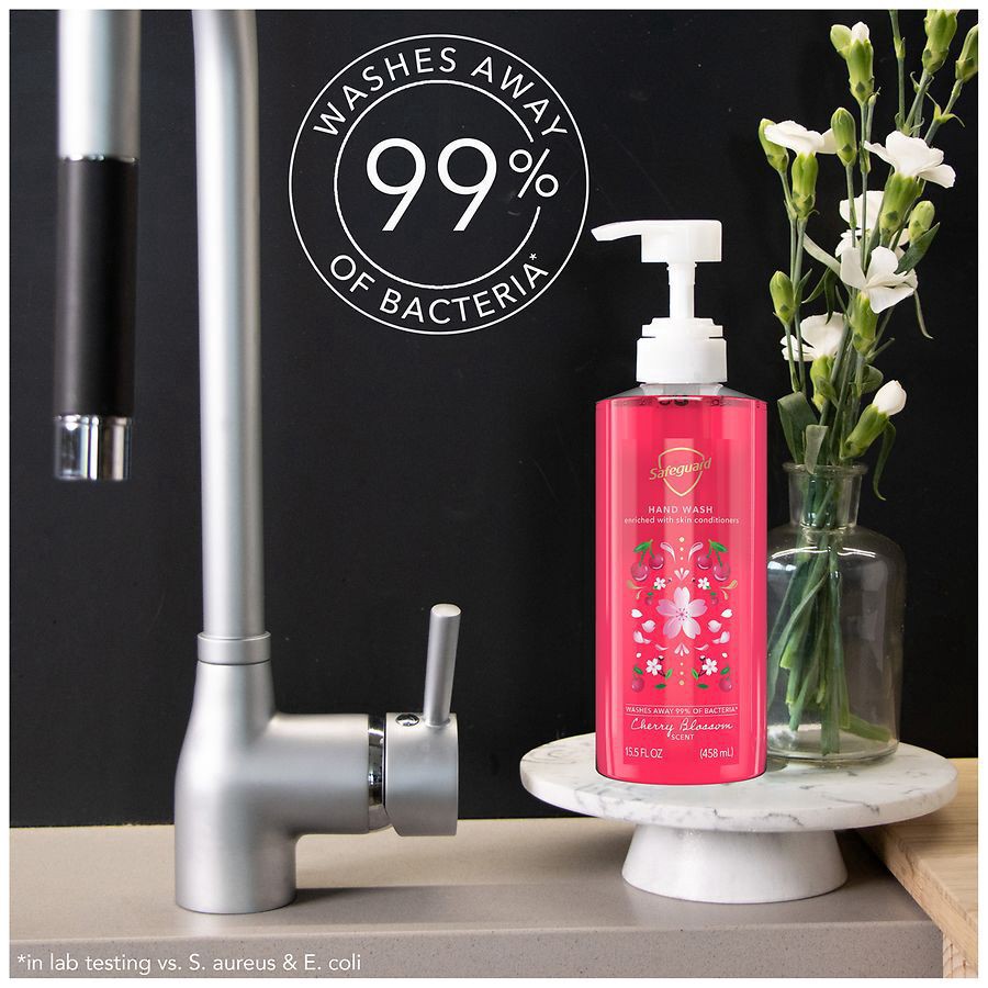 slide 2 of 5, Safeguard Hand Wash Cherry Blossom Scent, 15.5 oz