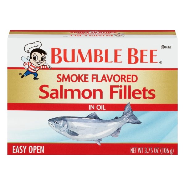 slide 1 of 9, Bumble Bee Smoke Flavored Coho Salmon Fillets in Oil 3.75 oz. Box, 3.75 oz