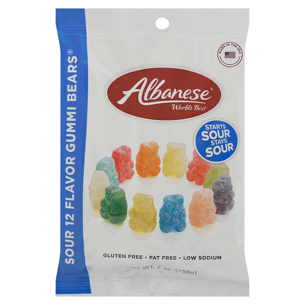 slide 1 of 9, Albanese Sour Bears, 7 oz