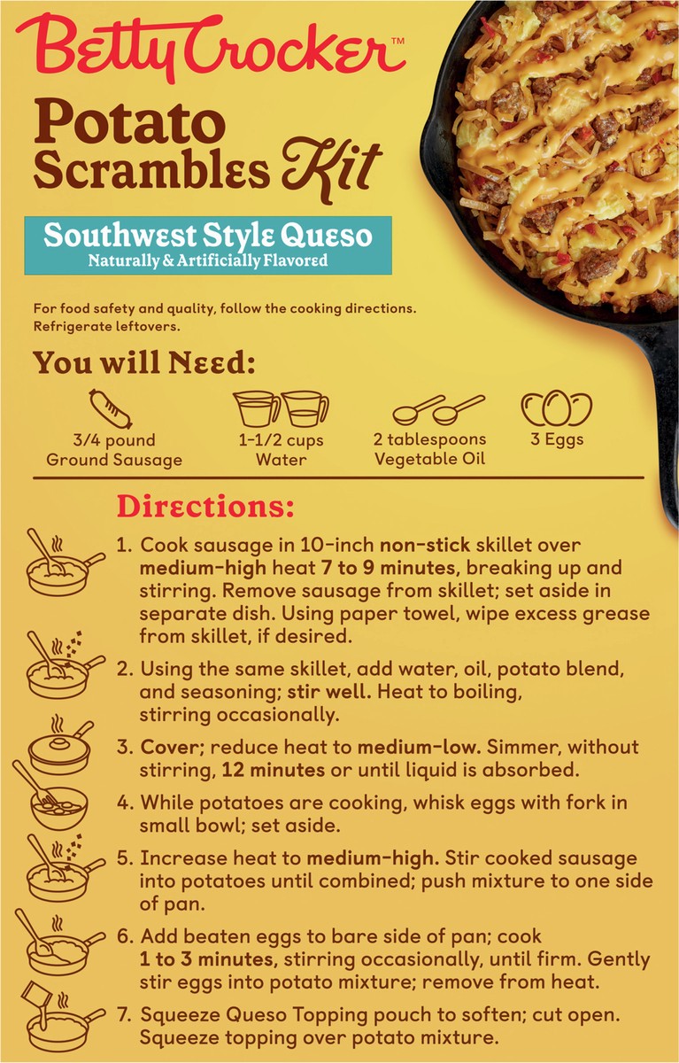 slide 5 of 9, Betty Crocker Potato Scrambles Kit, Southwest Style Queso, 7 oz