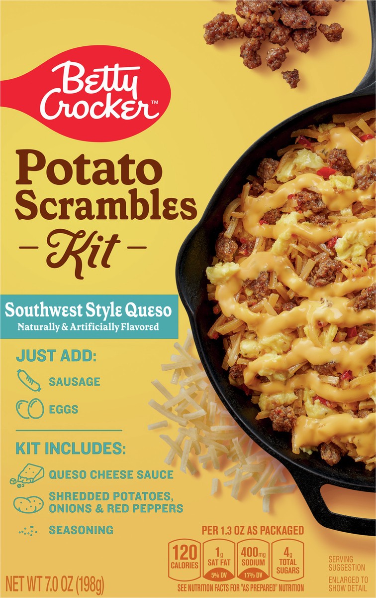 slide 6 of 9, Betty Crocker Potato Scrambles Kit, Southwest Style Queso, 7 oz