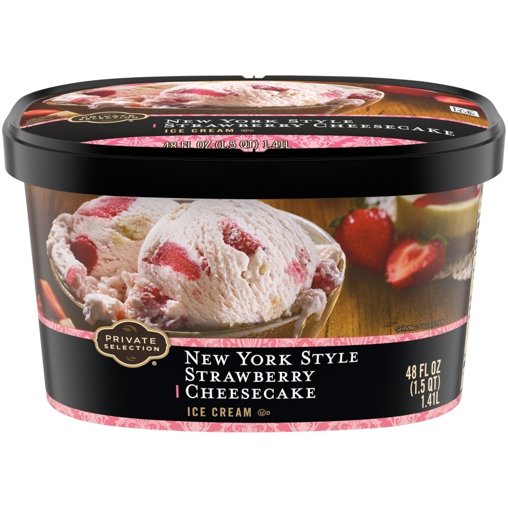 slide 1 of 1, Private Selection Strawberry Cheesecake Ice Cream, 48 fl oz