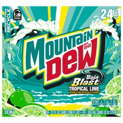 Mountain Dew Baja Blast DEW Tropical Lime Flavor 12 Fl Oz, 24 Count