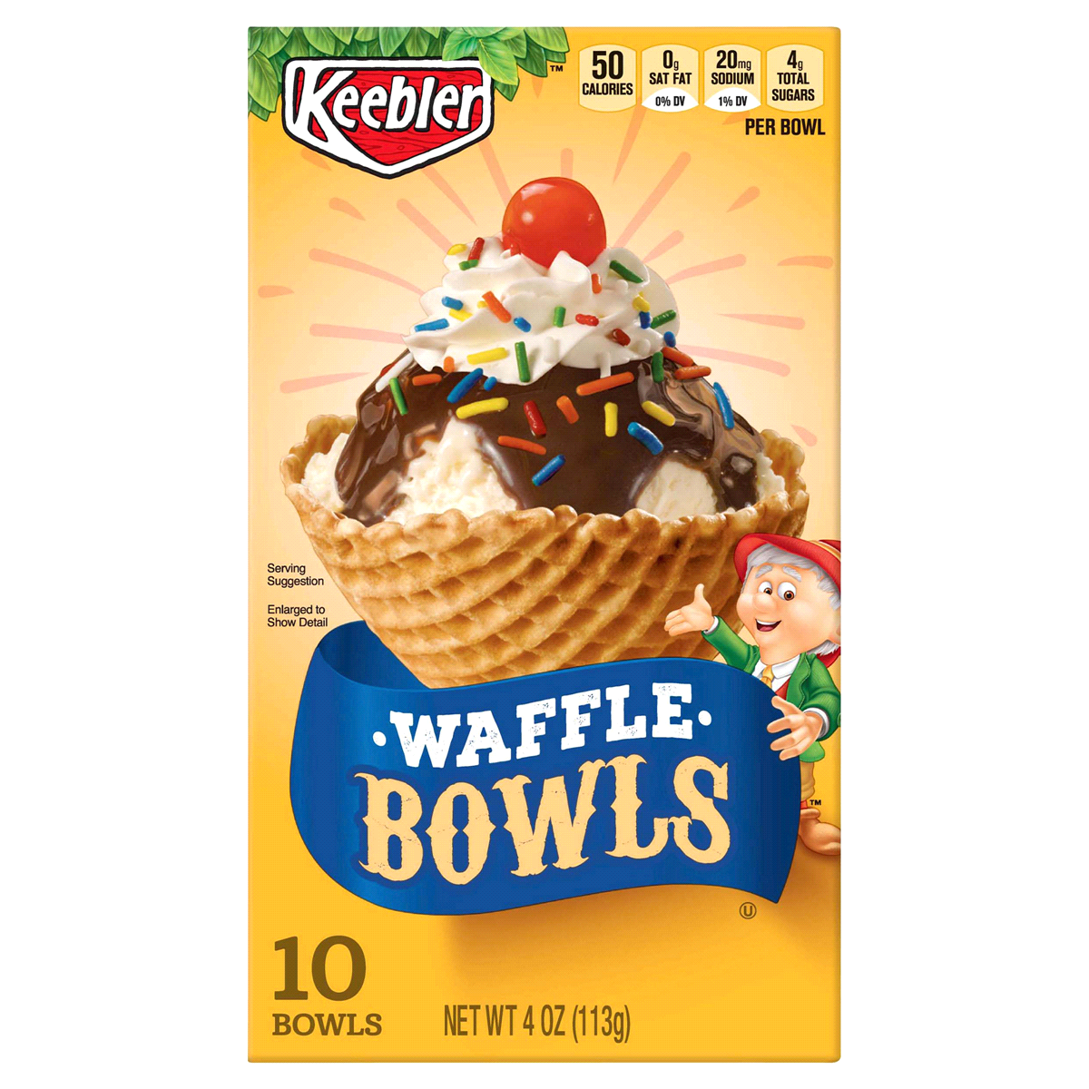 slide 1 of 1, Keebler Waffle Bowls, 10 ct; 4 oz