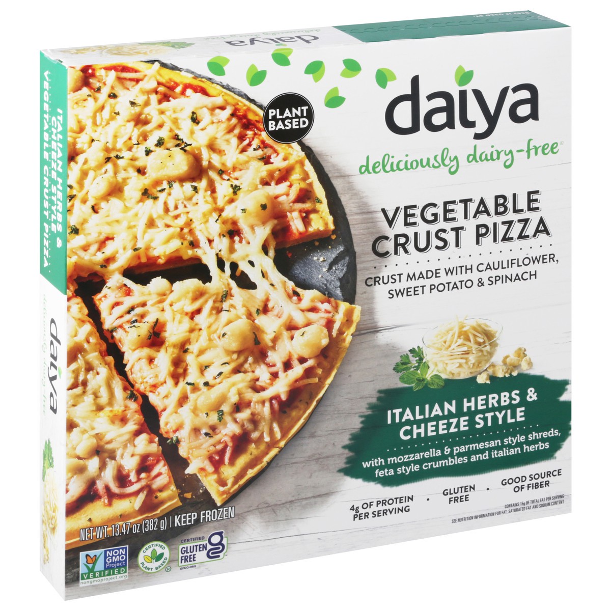 slide 7 of 9, Daiya Dairy Free Italian Herbs & Cheeze Style Vegetable Crust Gluten Free Pizza - 13.47 Oz, 1 ct