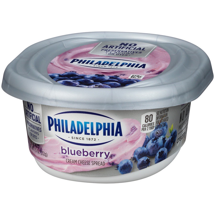 slide 7 of 13, Philadelphia Blueberry Cream Cheese Spread, 7.5 oz