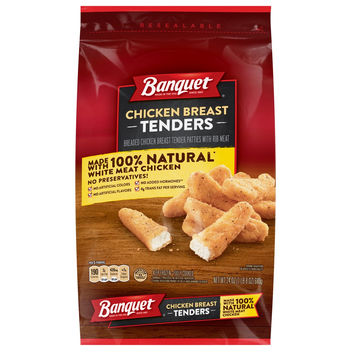 slide 1 of 5, Banquet Chicken Breast Tenders 24 oz, 24 oz