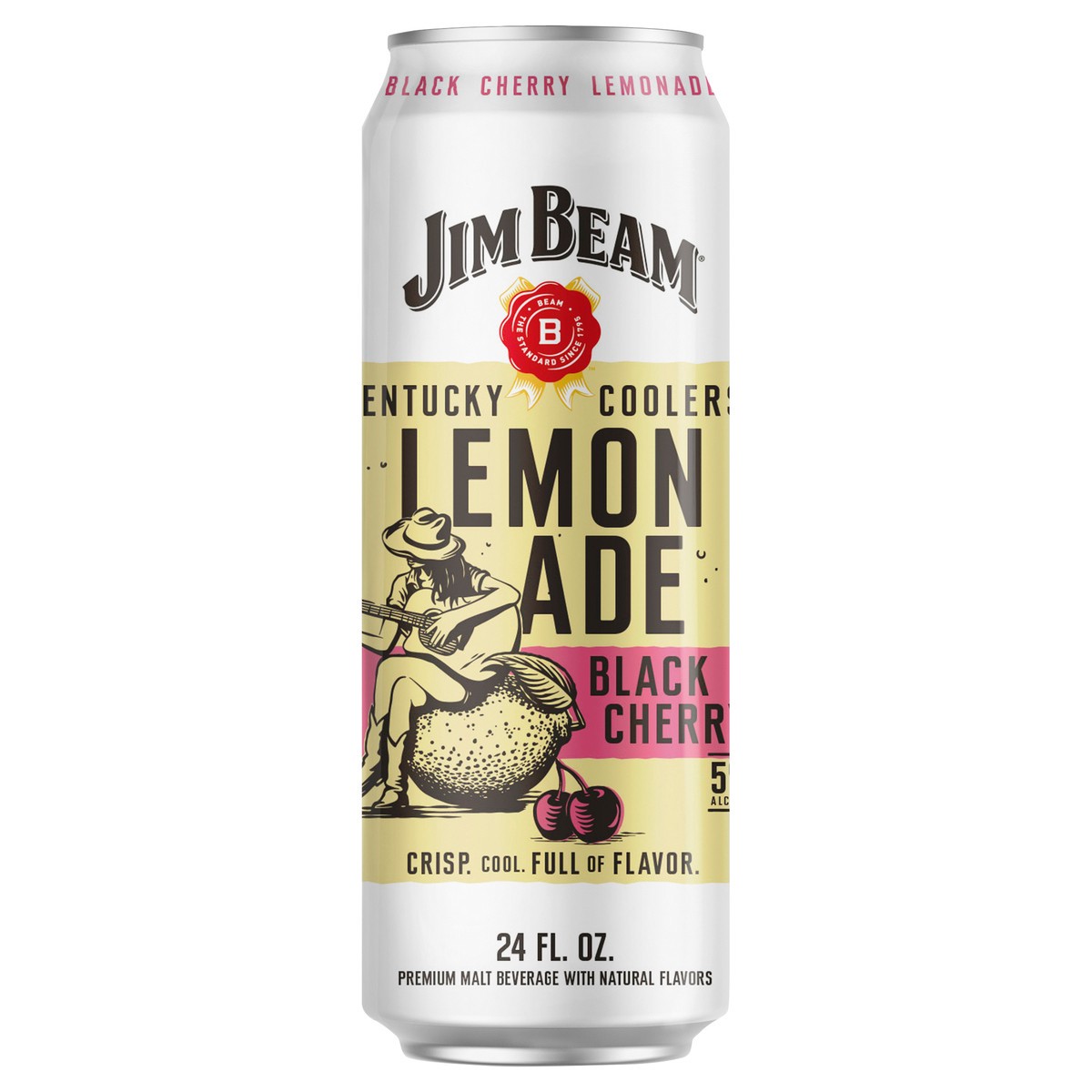 slide 1 of 7, Jim Beam Black Cherry Lem, 24 fl oz