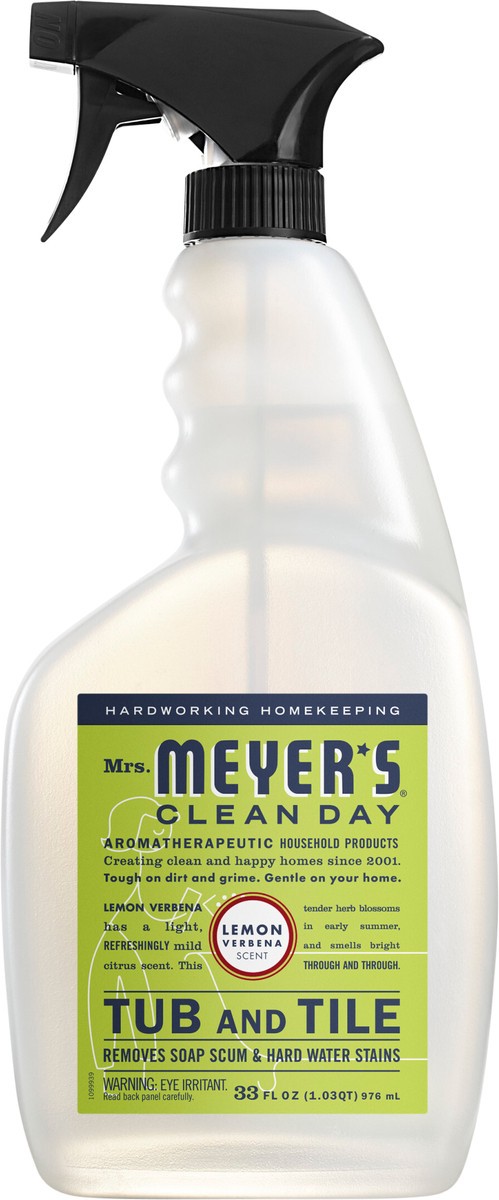 slide 3 of 3, Mrs. Meyer's Clean Day Tub and Tile Cleaner, Lemon Verbena Scent, 33 Ounce Bottle, 33 fl oz