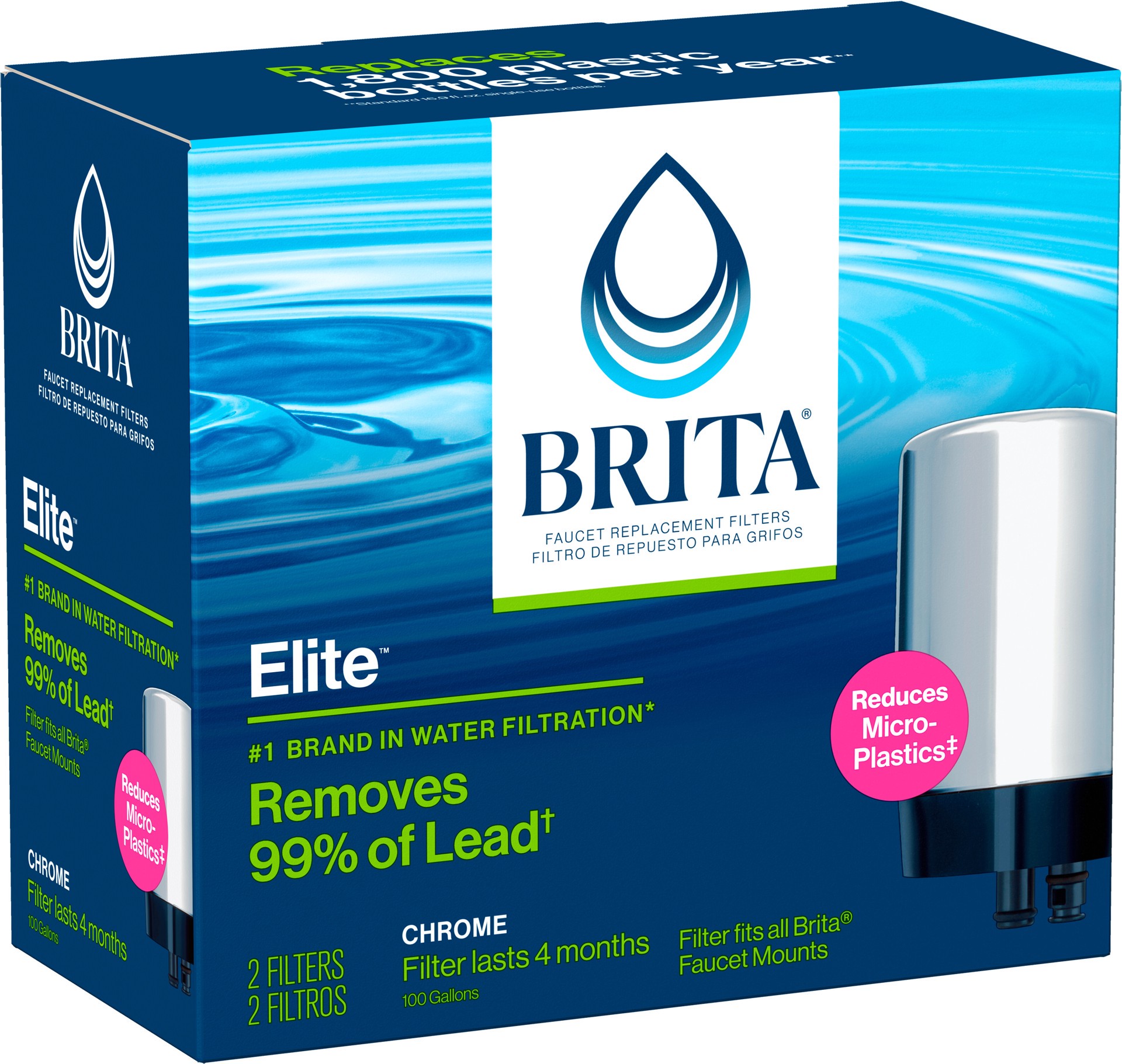 slide 5 of 5, Brita Faucet Replacement Filter 2 ea, 2 ct