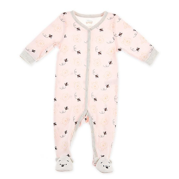 slide 1 of 1, Disney Baby Girls 6-9m Allover Printed Winnie the Pooh Footie, 1 ct