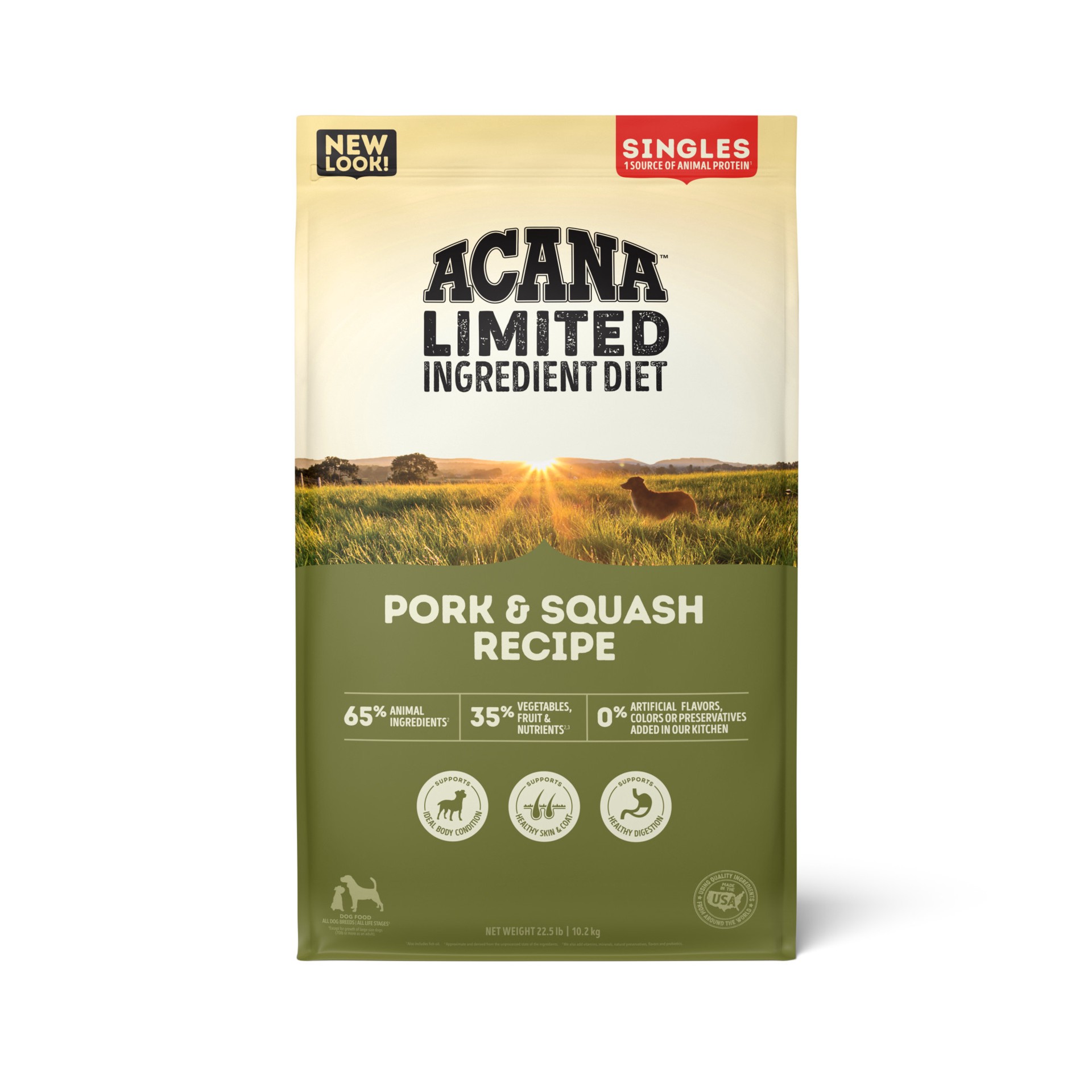 slide 1 of 5, ACANA Singles Pork & Squash Recipe 22.5LB, 22.5 lb