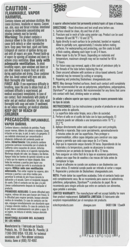 slide 3 of 3, Shoe Goo Shoe Repair And Protective Coating - Clear, 3.7 fl oz