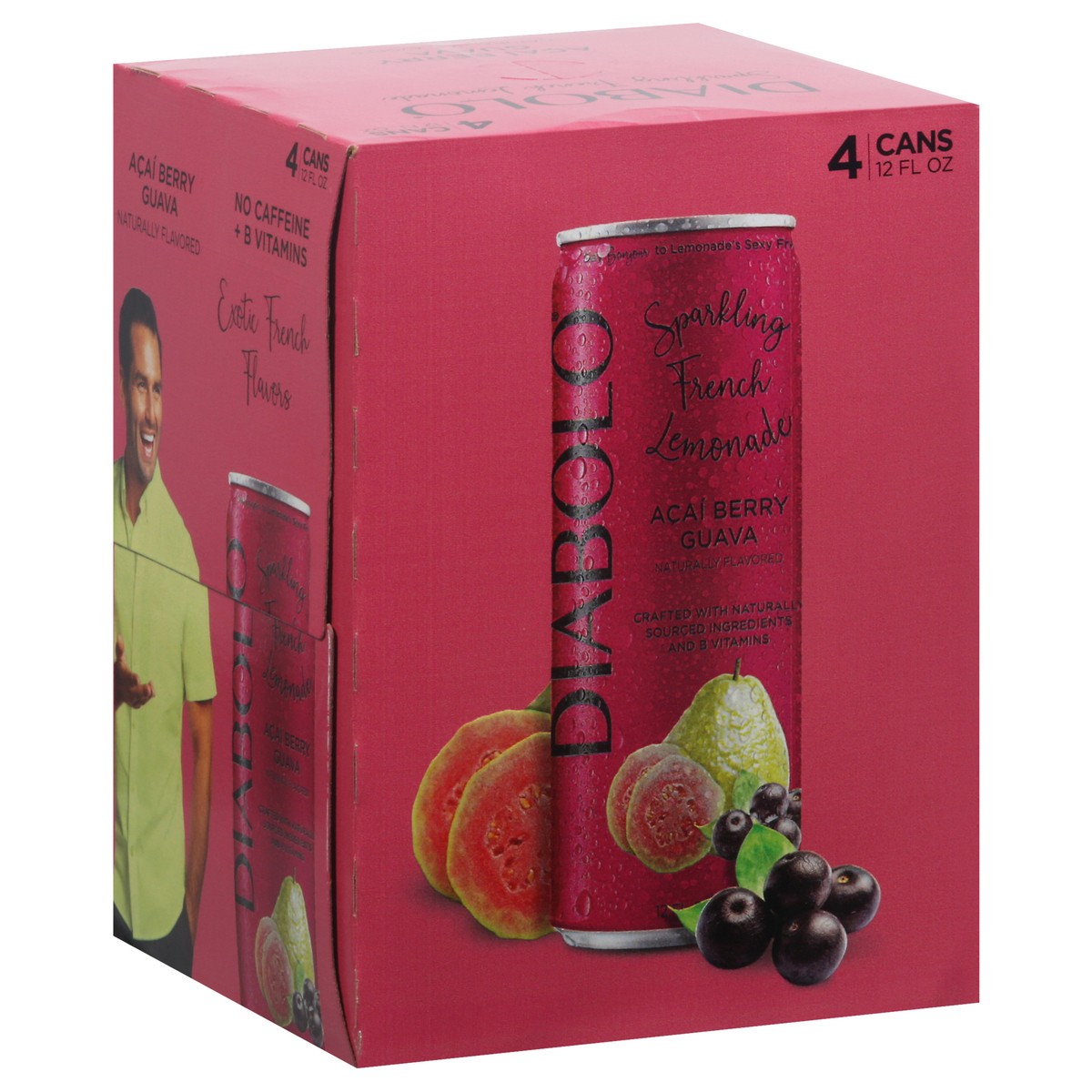 slide 3 of 11, DIABOLO Acai Berry Guava Sparkling French Lemonade 4 - 12 fl oz Cans, 4 ct
