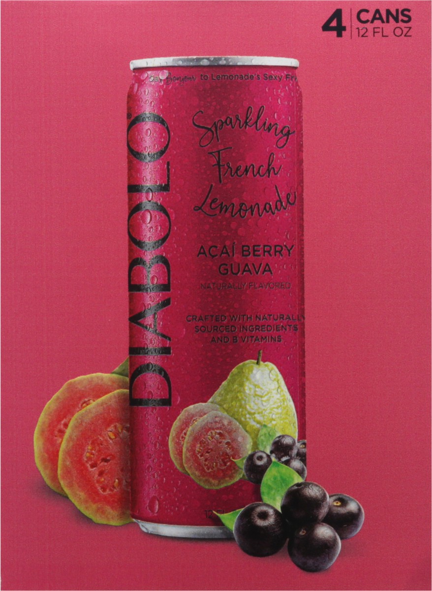 slide 10 of 11, DIABOLO Acai Berry Guava Sparkling French Lemonade 4 - 12 fl oz Cans, 4 ct