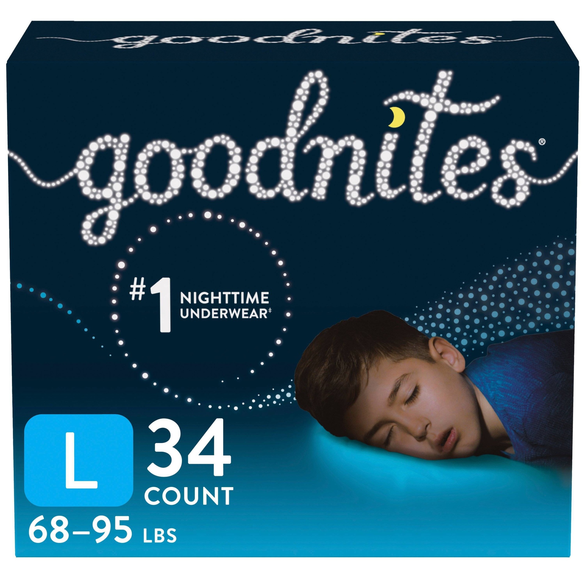 slide 1 of 3, GoodNites Bedtime Bedwetting Underwear For Boys, L-XL, 34 ct