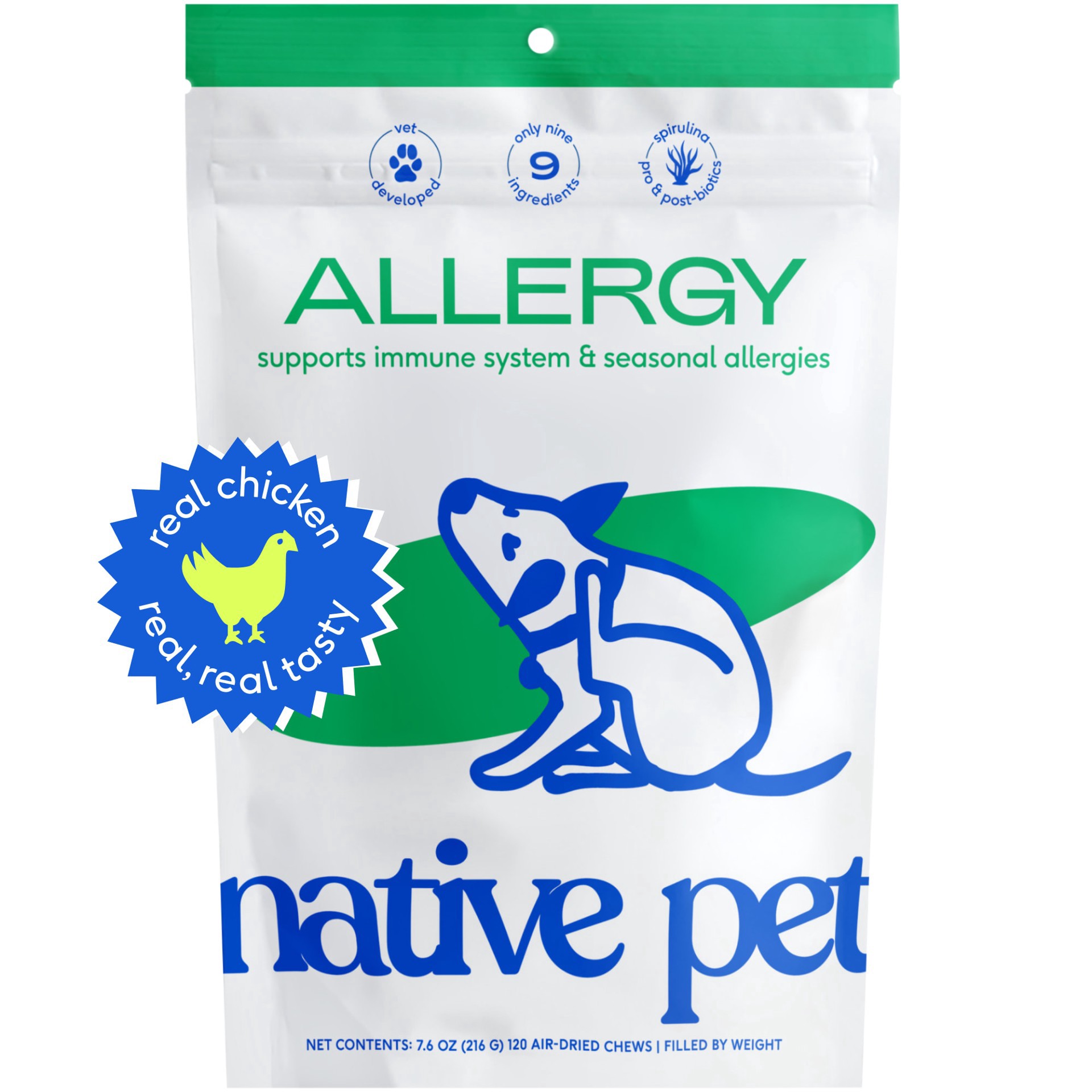 slide 1 of 1, Native Pet Allergy Support for Dogs Count of 120, 1 ct