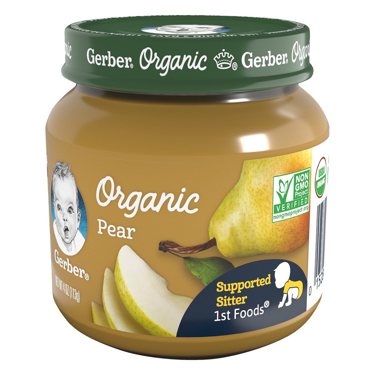 slide 13 of 13, Gerber 1st Foods Organic Pear Baby Food, 4 oz Jars, 10 Count, 4 oz