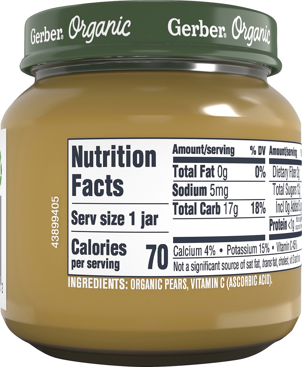 slide 8 of 13, Gerber 1st Foods Organic Pear Baby Food, 4 oz Jars, 10 Count, 4 oz