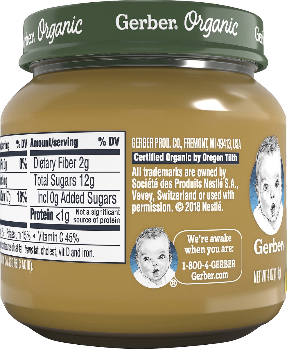 slide 6 of 13, Gerber 1st Foods Organic Pear Baby Food, 4 oz Jars, 10 Count, 4 oz