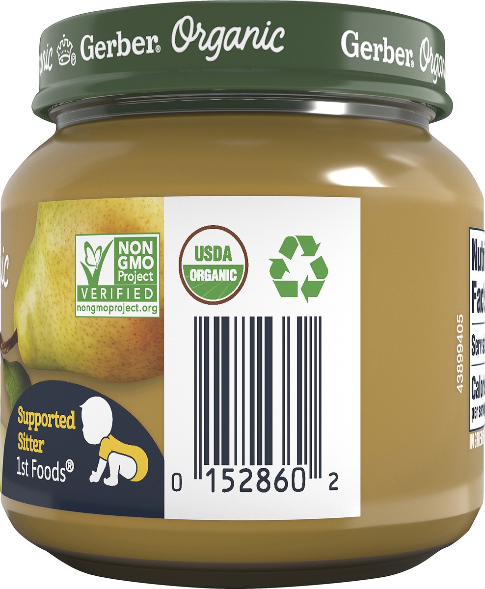 slide 9 of 13, Gerber 1st Foods Organic Pear Baby Food, 4 oz Jars, 10 Count, 4 oz