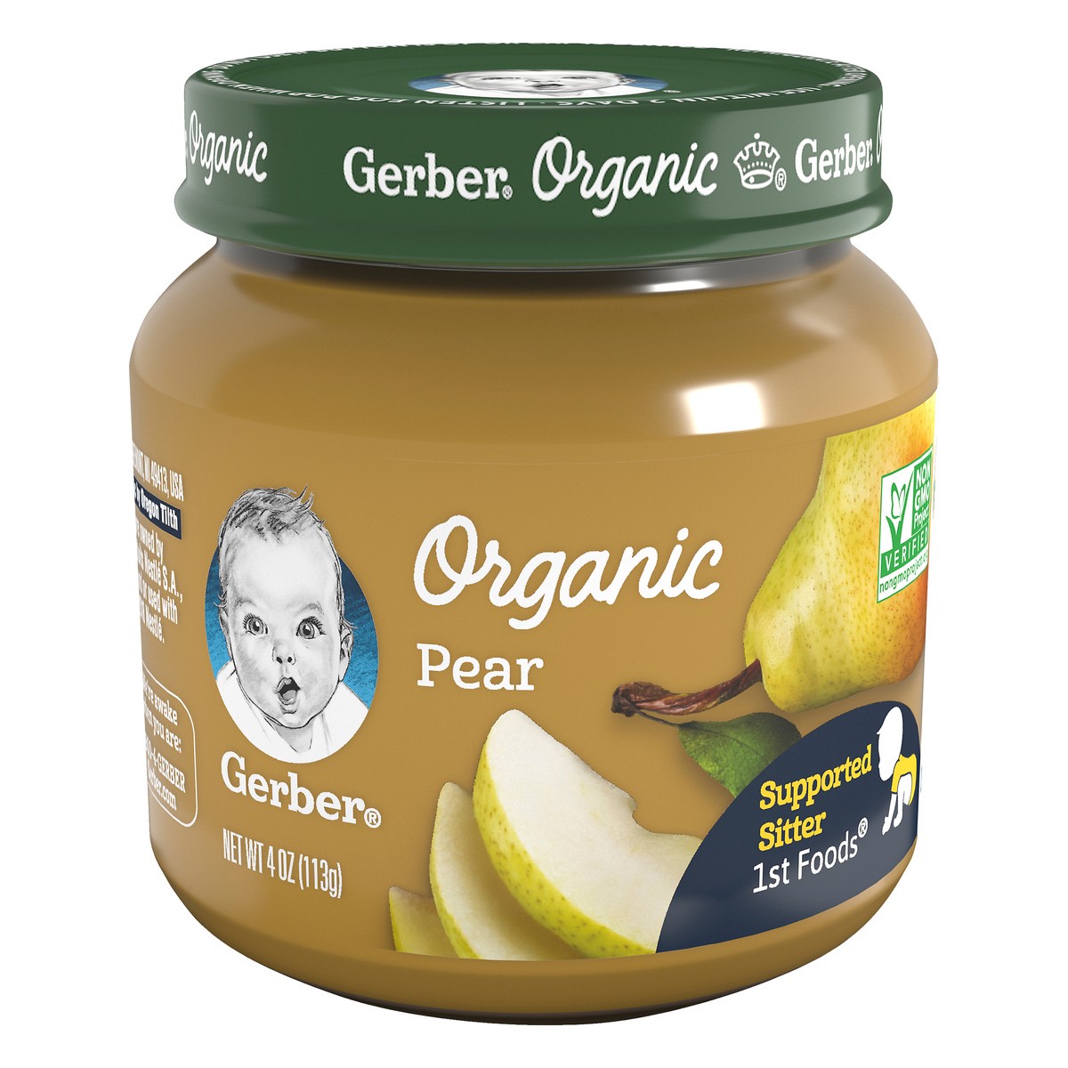 slide 7 of 13, Gerber 1st Foods Organic Pear Baby Food, 4 oz Jars, 10 Count, 4 oz