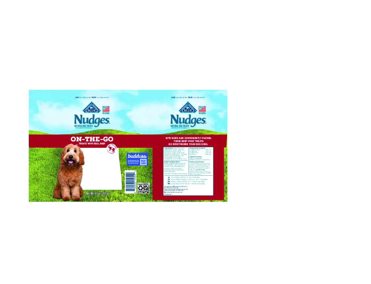 slide 4 of 8, Blue Buffalo Nudges On The Go Natural Dog Treats, Beef 5.5oz Reusable Container, 5.5 oz