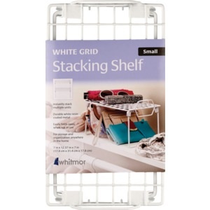 slide 1 of 5, Whitmor White Grid Stacking Shelf, 1 ct