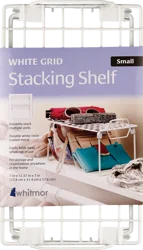 Whitmor White Grid Stacking Shelf
