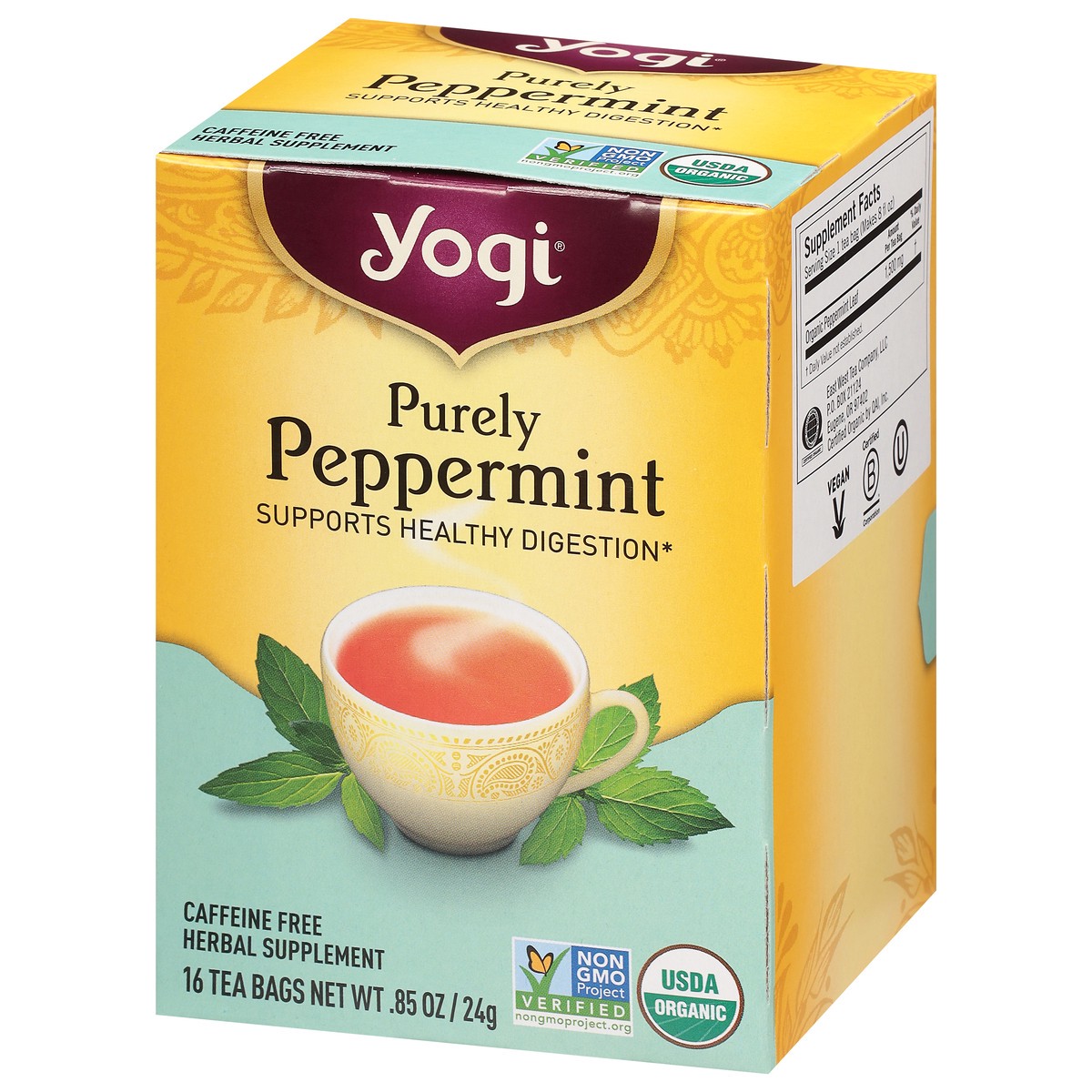 slide 9 of 9, Yogi Tea Purely Peppermint, Organic Herbal Tea, Wellness Tea Bags, 16 Count, 16 ct