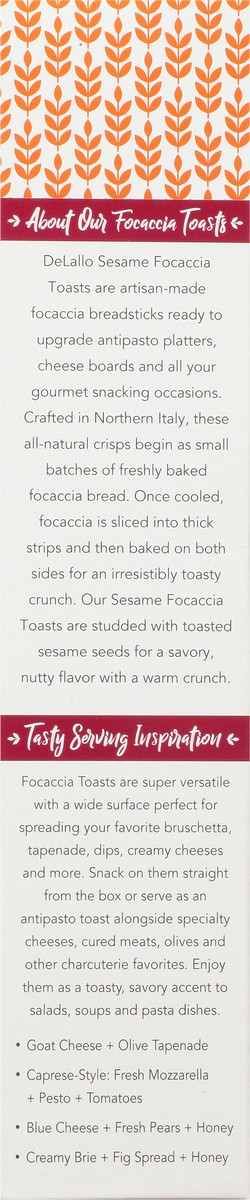 slide 3 of 10, DeLallo Focaccia Sesame Toasts (Where Available), 3.5 oz