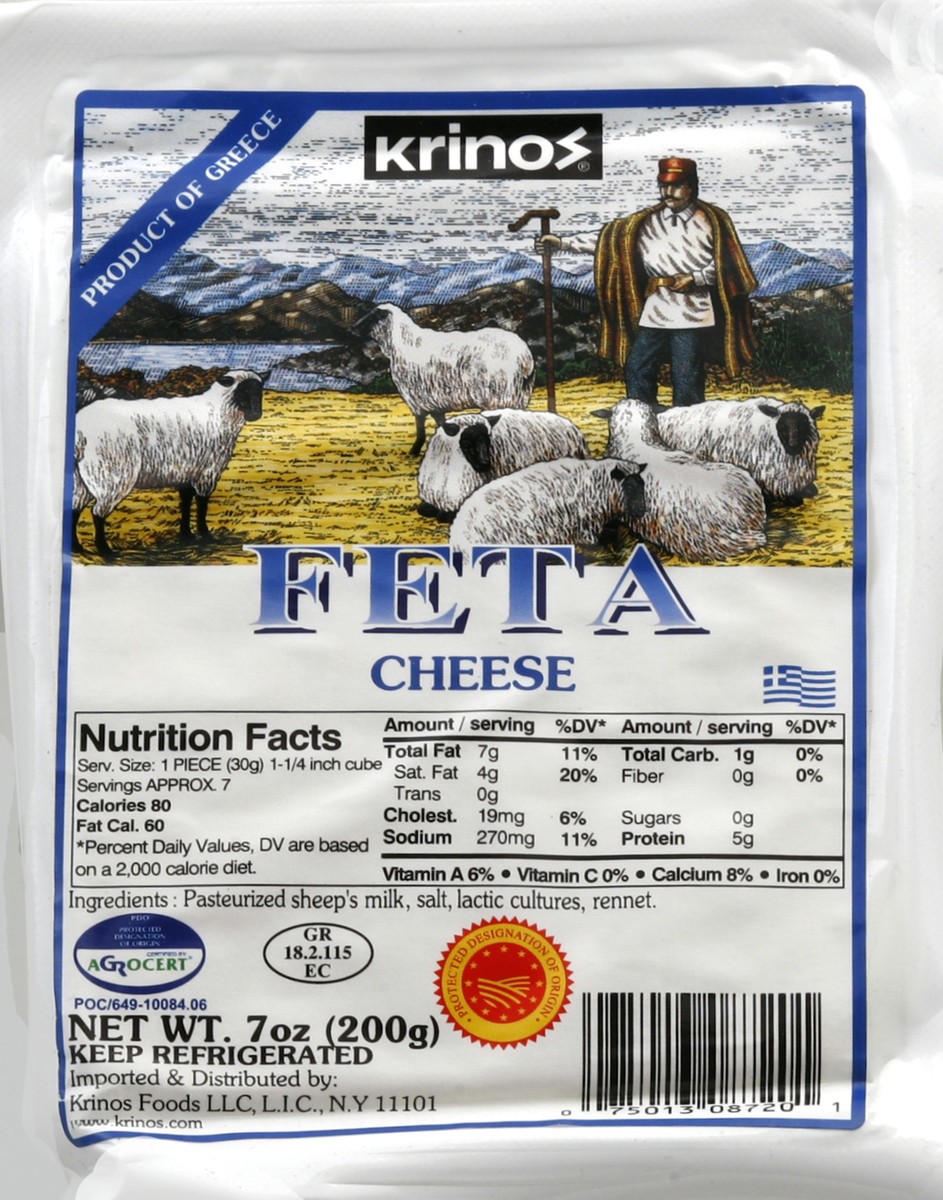 slide 5 of 5, Krinos Feta Cheese 7 oz, 7 oz