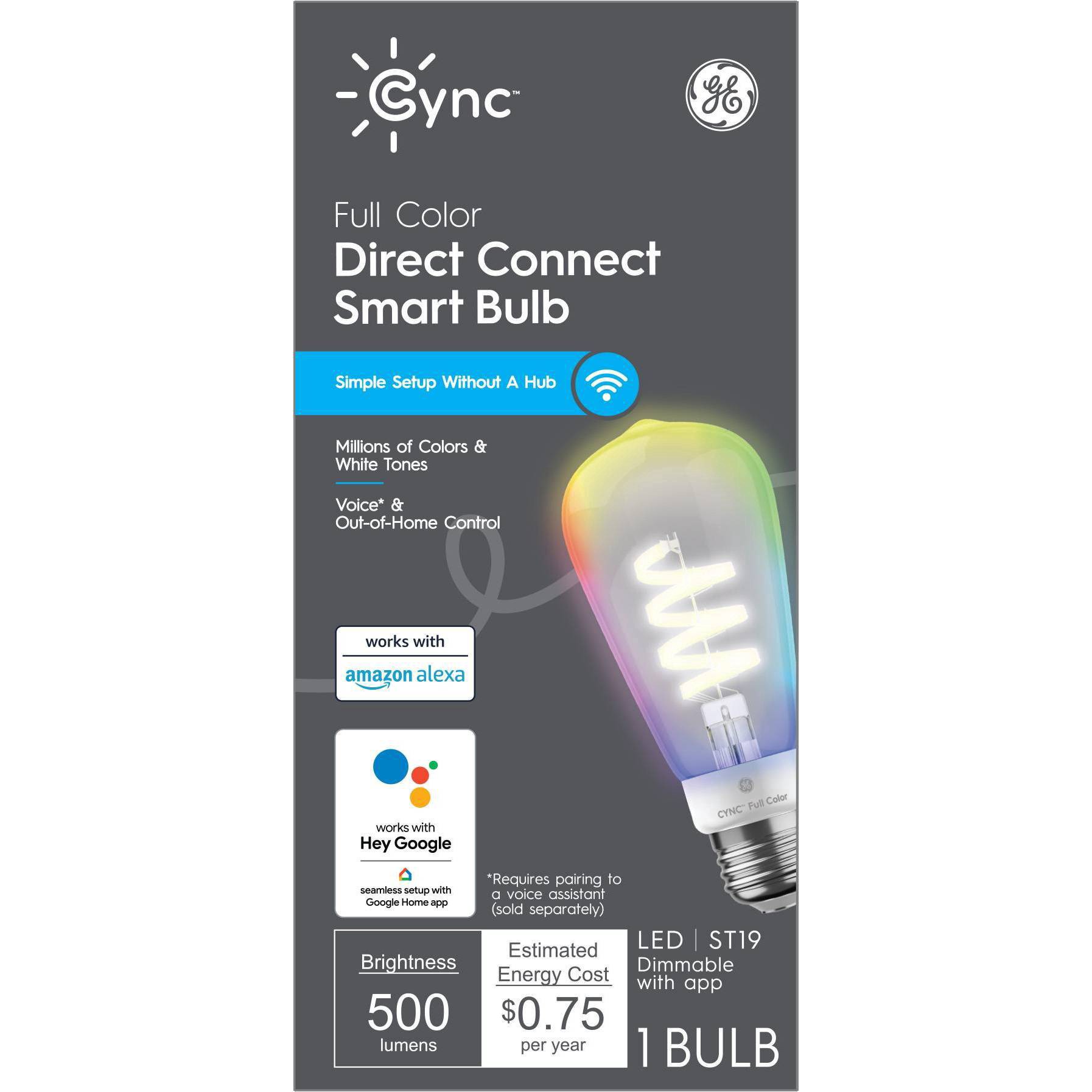 slide 4 of 9, GE Cync Full Color Direct Connect LED Smart Bulb 1 ea, 1 ct