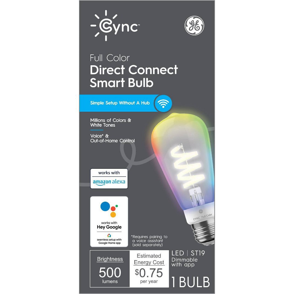 slide 8 of 9, GE Cync Full Color Direct Connect LED Smart Bulb 1 ea, 1 ct