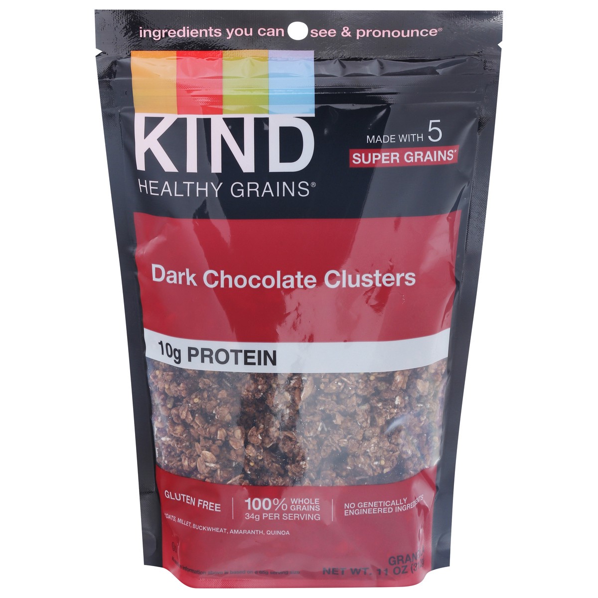 slide 1 of 9, KIND Healthy Grains Dark Chocolate Clusters Granola 11 oz, 11 oz