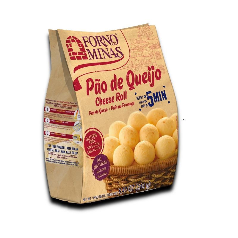 slide 1 of 6, Forno de Minas Pao De Queijo Frozen Cheese Roll - 8.47oz, 8.47 oz