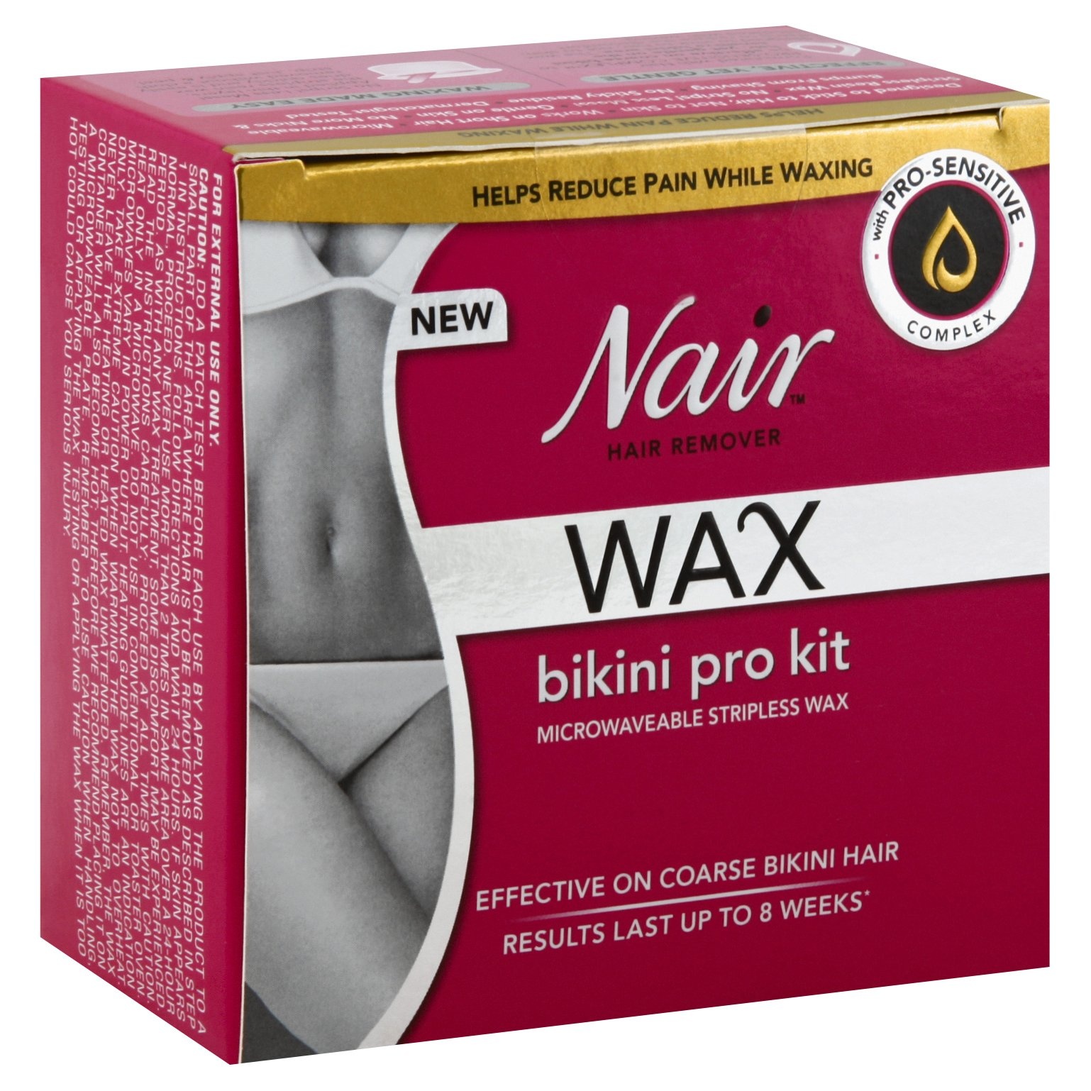 slide 1 of 7, Nair Hair Remover Wax Bikini Pro Kit, 3.5 oz