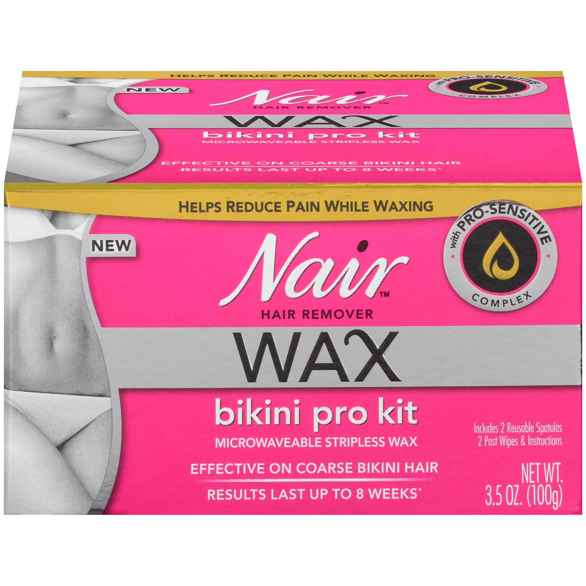slide 1 of 3, Nair Hair Remover Wax Bikini Pro Kit, 3.5 oz