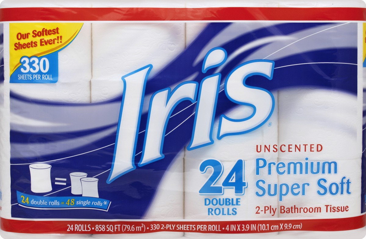 slide 1 of 8, IRIS Bathroom Tissue 24 ea, 24 ct