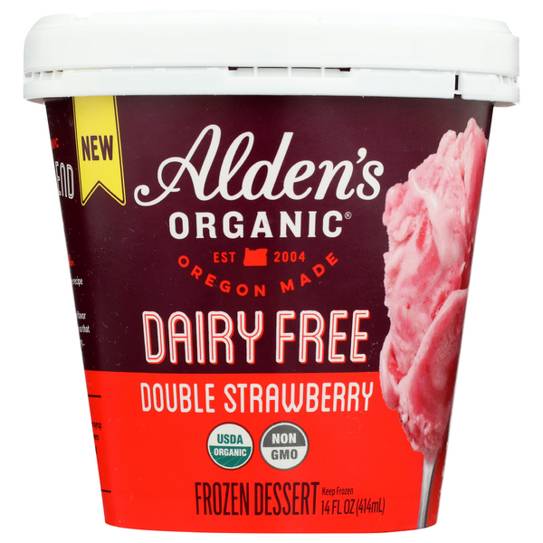slide 1 of 1, Alden's Organic Dairy Free Double Strawberry Ice Cream, 14 oz