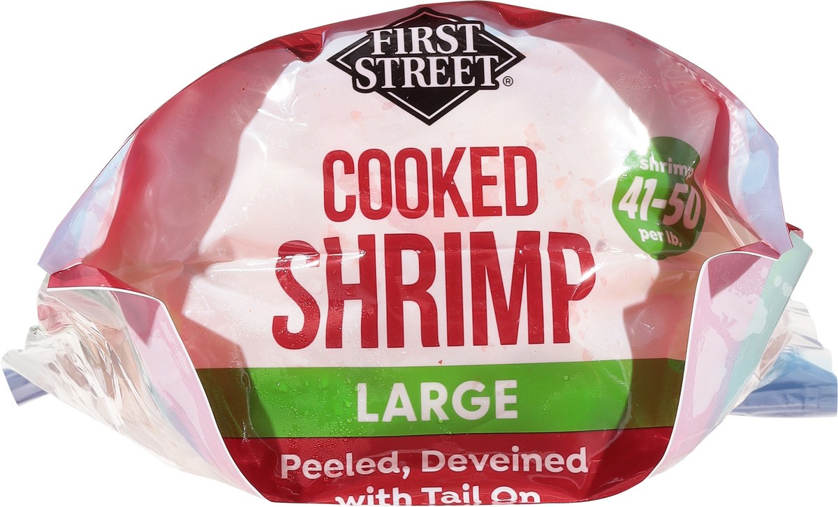 slide 5 of 13, First Street 41/50 Cooked Shrimp Tail On, 2 lb