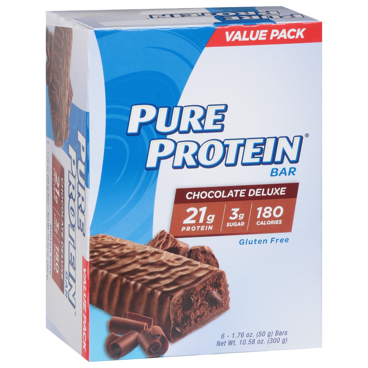 slide 8 of 9, Pure Protein Bars, Chocolate Deluxe, 21 g Protein, 1.76 oz, 6 ct, 6 ct