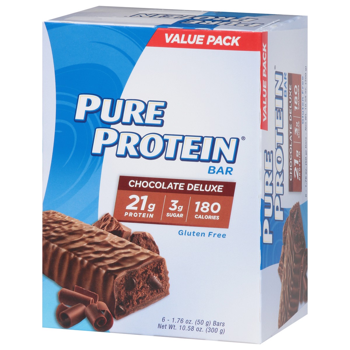 slide 7 of 9, Pure Protein Bars, Chocolate Deluxe, 21 g Protein, 1.76 oz, 6 ct, 6 ct