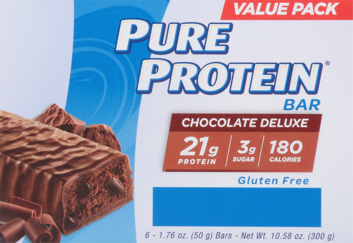 slide 4 of 9, Pure Protein Bars, Chocolate Deluxe, 21 g Protein, 1.76 oz, 6 ct, 6 ct