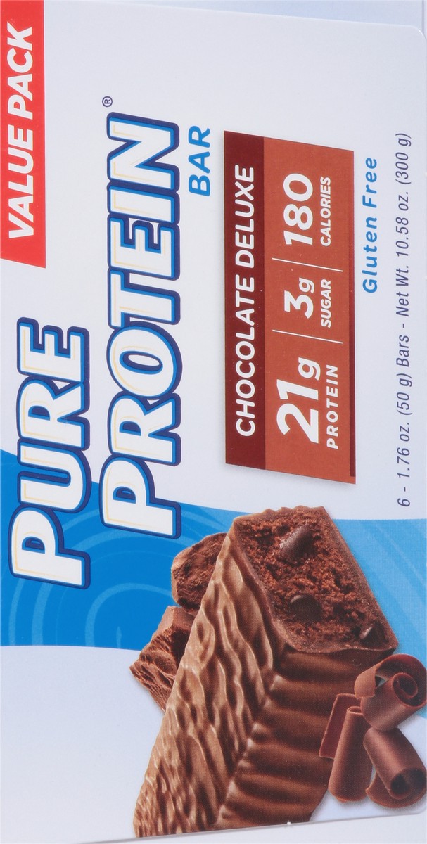 slide 6 of 9, Pure Protein Bars, Chocolate Deluxe, 21 g Protein, 1.76 oz, 6 ct, 6 ct